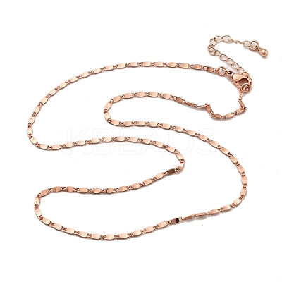 Brass Oval Link Chain Necklaces for Women NJEW-D302-26RG-1