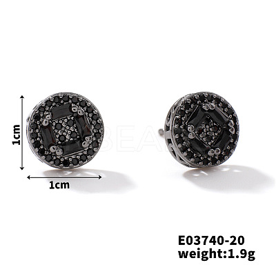 Chic Brass Cubic Zirconia Stud Earrings ZD1304-12-1