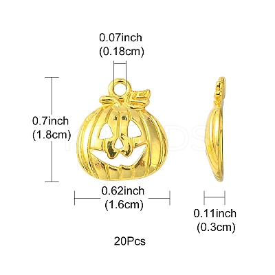 20Pcs Halloween Pumpkin Jack-O'-Lantern Alloy Pendants TIBEP-YW0001-43G-1