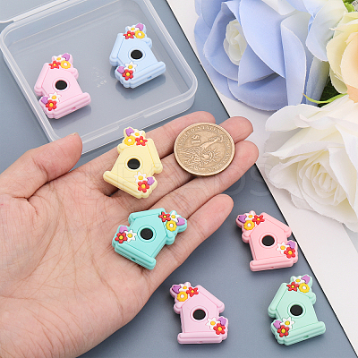 12Pcs 6 Colors Silicone Beads SIL-CA0002-45-1