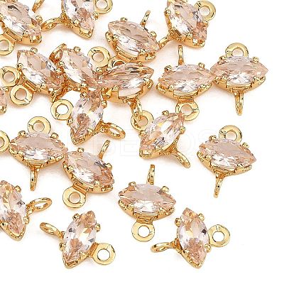SHEGRACE Brass Pave Cubic Zirconia Horse Eye Connector Charms XGRQ2O890-436B-G-1