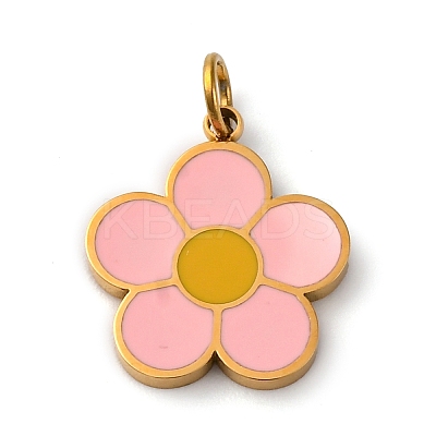 316 Surgical Stainless Steel Enamel Pendants STAS-K258-40A-G-1