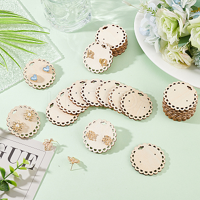 Wood Earring Display Card with Hanging Hole DIY-WH0320-20B-1