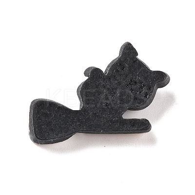 Cat with Besom Opaque Resin Cabochons RESI-F031-03-1