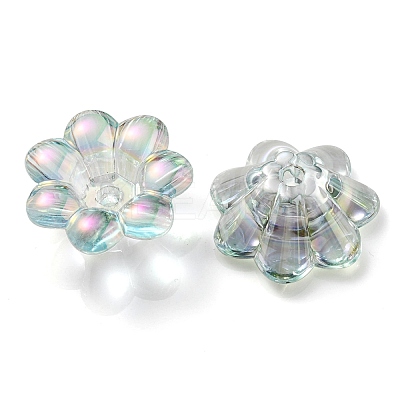 UV Plating Rainbow Iridescent Acrylic Beads OACR-P010-04C-1
