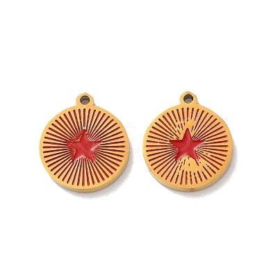 Ion Plating(IP) 304 Stainless Steel Enamel Charms STAS-M102-23G-02-1