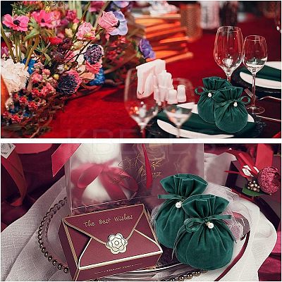 Velvet Jewelry Bags with Drawstring & Plastic Imitation Pearl TP-NB0001-20B-1