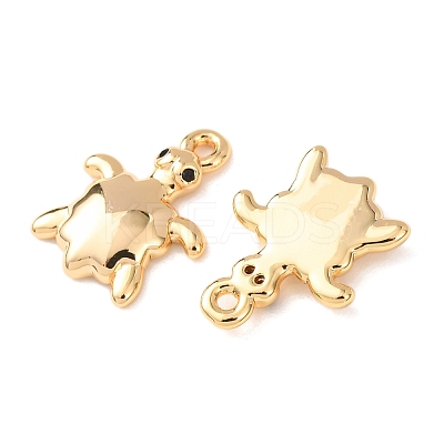 Brass Micro Pave Cubic Zirconia Charms KK-A284-11B-G-1