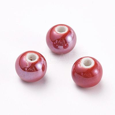Glazed Porcelain Beads PORC-D001-8mm-15-1