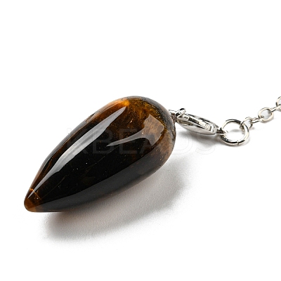 Natural Tiger Eye Bullet Charm G-Q1002-07P-09-1