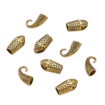 Tibetan Style Alloy Hook and Snake Head Clasps TIBE-TA0001-06AG-1