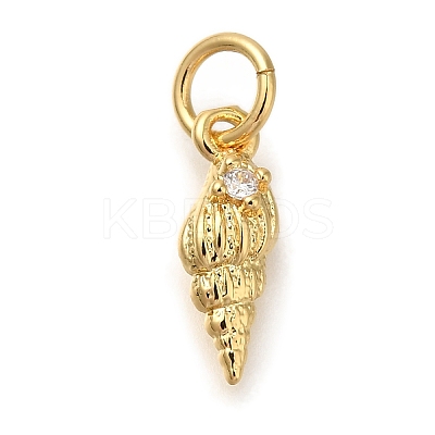 Rack Plating Brass Micro Pave Cubic Zirconia Charms KK-I720-56G-1