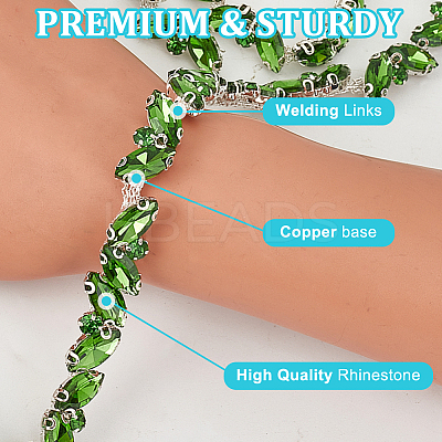 3 Yards Glass Rhinestone Chains DIY-DR0002-10C-1