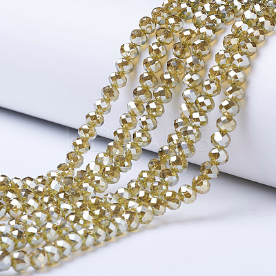 Electroplate Glass Beads Strands EGLA-A034-T6mm-C06-1