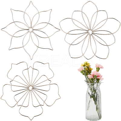 3Pcs 3 Style 201 Stainless Steel Flower Arrangement Insert Lids FIND-GF0006-39-1
