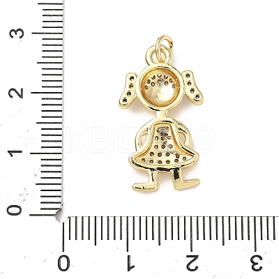 Brass Micro Pave Cubic Zirconia Pendants ZIRC-I356-35G-1