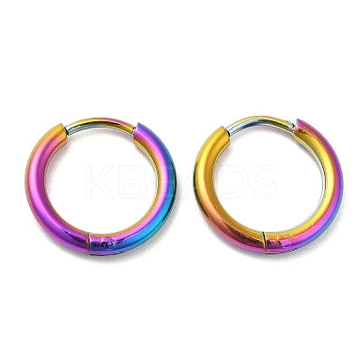 Ion Plating(IP) Titanium Alloy Huggie Hoop Earrings for Women EJEW-A100-01A-RC-1
