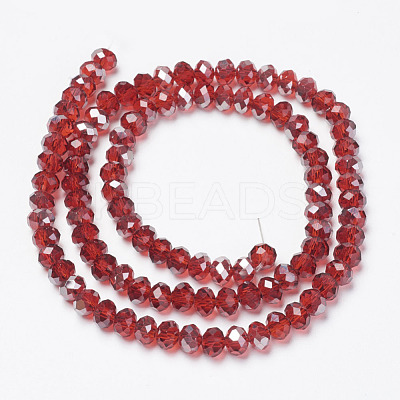 Electroplate Transparent Glass Beads Strands EGLA-A034-T6mm-E18-1