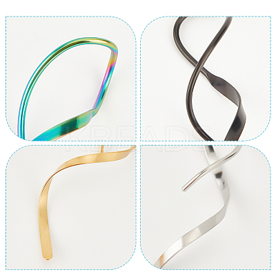 4 Pairs 4 Colors 304 Stainless Steel Spiral Dangle Earrings for Women EJEW-AN0003-02-1