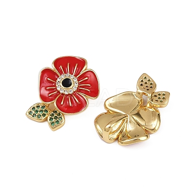 Brass Micro Pave Cubic Zirconia Pendants KK-C095-02G-1
