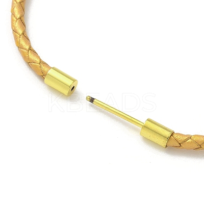 3MM Braided Round Imitation Leather Cord Bracelet Making MAK-S075-01G-P-1