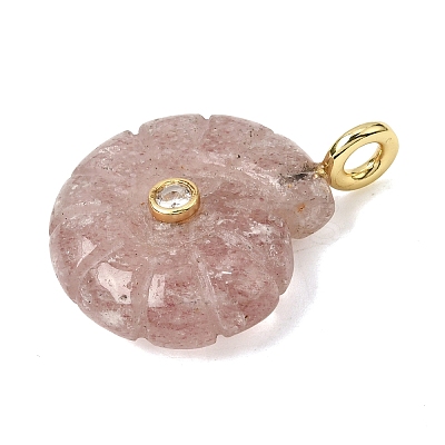 Natural Strawberry Quartz Carved Pendants G-C282-01L-1