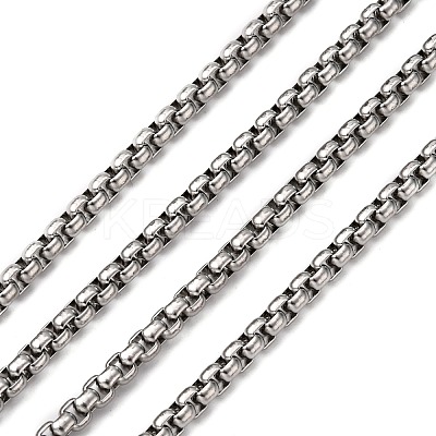 Tarnish Resistant Men's Jewelry Making 304 Stainless Steel Box Chains CHS-A003F-4.0mm-1