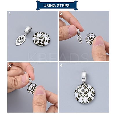 Tibetan Style Alloy Glue On Flat Pad Pendant Bails LS-TIBEP-1124-AS-LF-1
