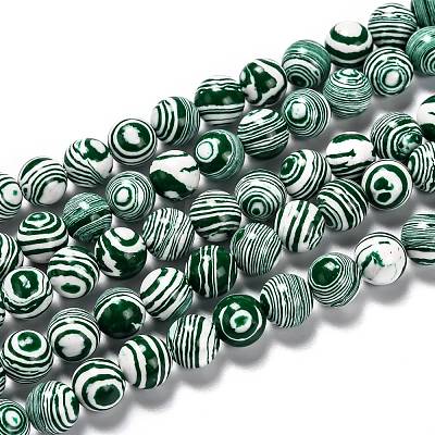 Synthetic Malachite Beads Strands G-A186-B-04-1
