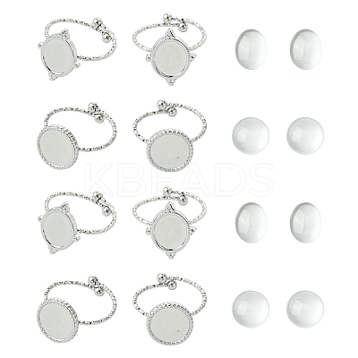 DIY Flat Round 304 Stainless Steel Open Cuff Ring Making Kits STAS-YW0002-76-1