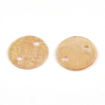 Spray Painted Natural Capiz Shell Connector Charms SSHEL-N039-03E-1