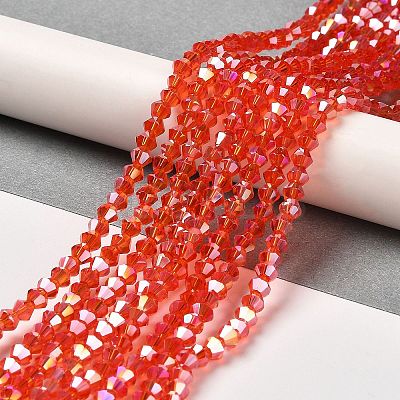 Transparent Electroplate Glass Beads Strands LS-GLAA-F029-4mm-A14-1