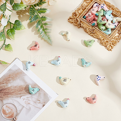 28Pcs 7 Colors Handmade Porcelain Beads PORC-GO0001-02-1