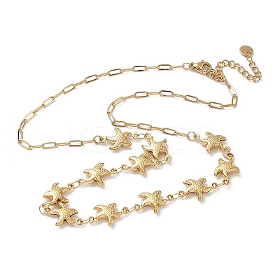 Ocean 304 Stainless Steel Link Chain Necklaces for Women LS-NJEW-A060-01A-G-1