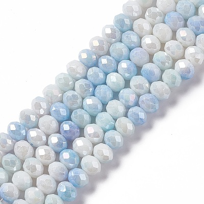Ombre Effect Dyed Glass Beads Strands X-GLAA-C023-02A-1
