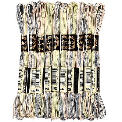 10 Skeins 6-Ply Polyester Embroidery Floss OCOR-CY0002-99B-1