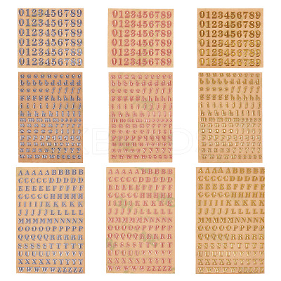 9 Styles Alloy Metal Stickers DIY-TA0010-36-1