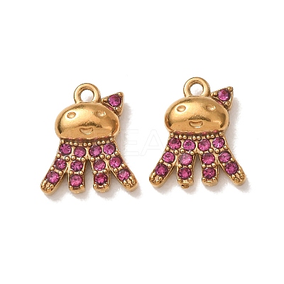 304 Stainless Steel Rhinestone Pendants STAS-L318-21G-1
