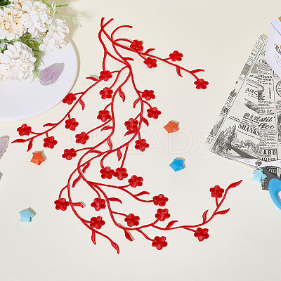 Plum Blossom Shape Appliques PATC-WH0007-11E-1