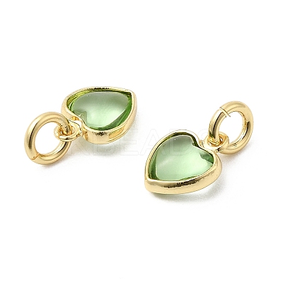 Brass Pave Cubic Zirconia Pendants KK-Z137-21G-08-1