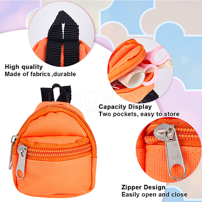 6Pcs 6 Colors Casual Mini Cloth Doll Backpack AJEW-GF0008-36B-1