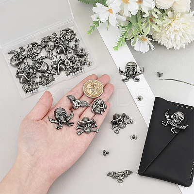 20 Bags 4 Styles Tibetan Style Alloy Rivets FIND-PH0059-91-1