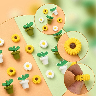 20Pcs 4 Styles Food Grade Eco-Friendly Silicone Focal Beads SIL-YW0001-18-1