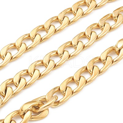 PVD Vacuum Plating 304 Stainless Steel Cuban Link Chains STAS-B020-07G-1
