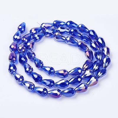 Electroplate Glass Beads Strands EGLA-D015-15x10mm-13-1