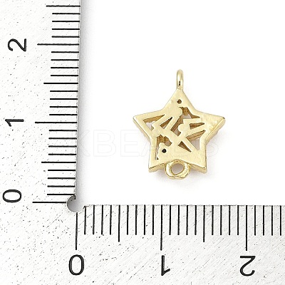 Brass Clear Cubic Zirconia Connector Charms LS-KK-Z094-03G-02-1