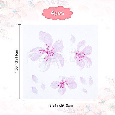 Waterproof Cherry Blossom PET Waterpoof Car Stickers DIY-WH0366-46-1