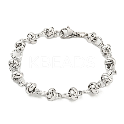 Non-Tarnish 304 Stainless Steel Ring Link Chain Bracelet BJEW-C042-10P-1