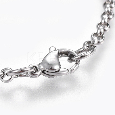 Tarnish Resistant 304 Stainless Steel Rolo Chain Bracelets BJEW-P239-02B-1