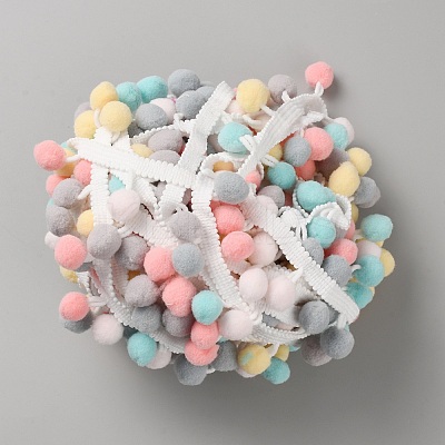 Macaron Color Polyester Pom Pom Ball Decorative Ribbons LS-OCOR-WH0090-61A-1